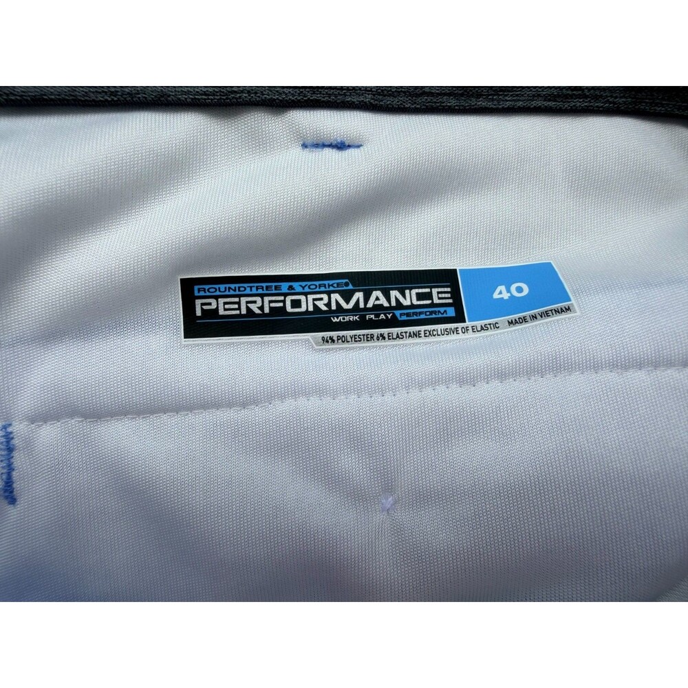 Roundtree & Yorke Performance Golf Shorts 40 Blue White Gingham Stretch Beach - Picture 5 of 6